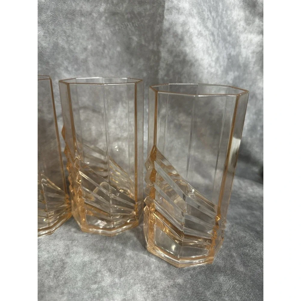 Vintage Art Deco Style 1980S Plastic Drink Tall Drinking Cups Dusty Pink